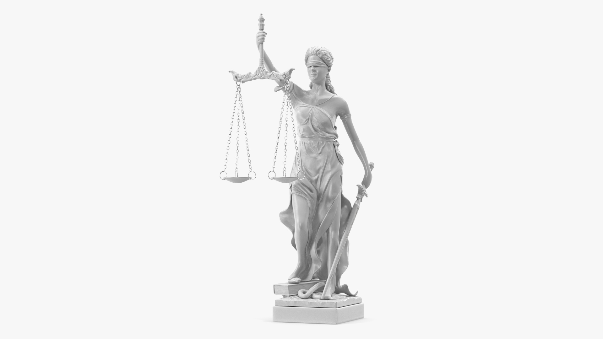 3D model Statue Justice Themis Made of Stone
