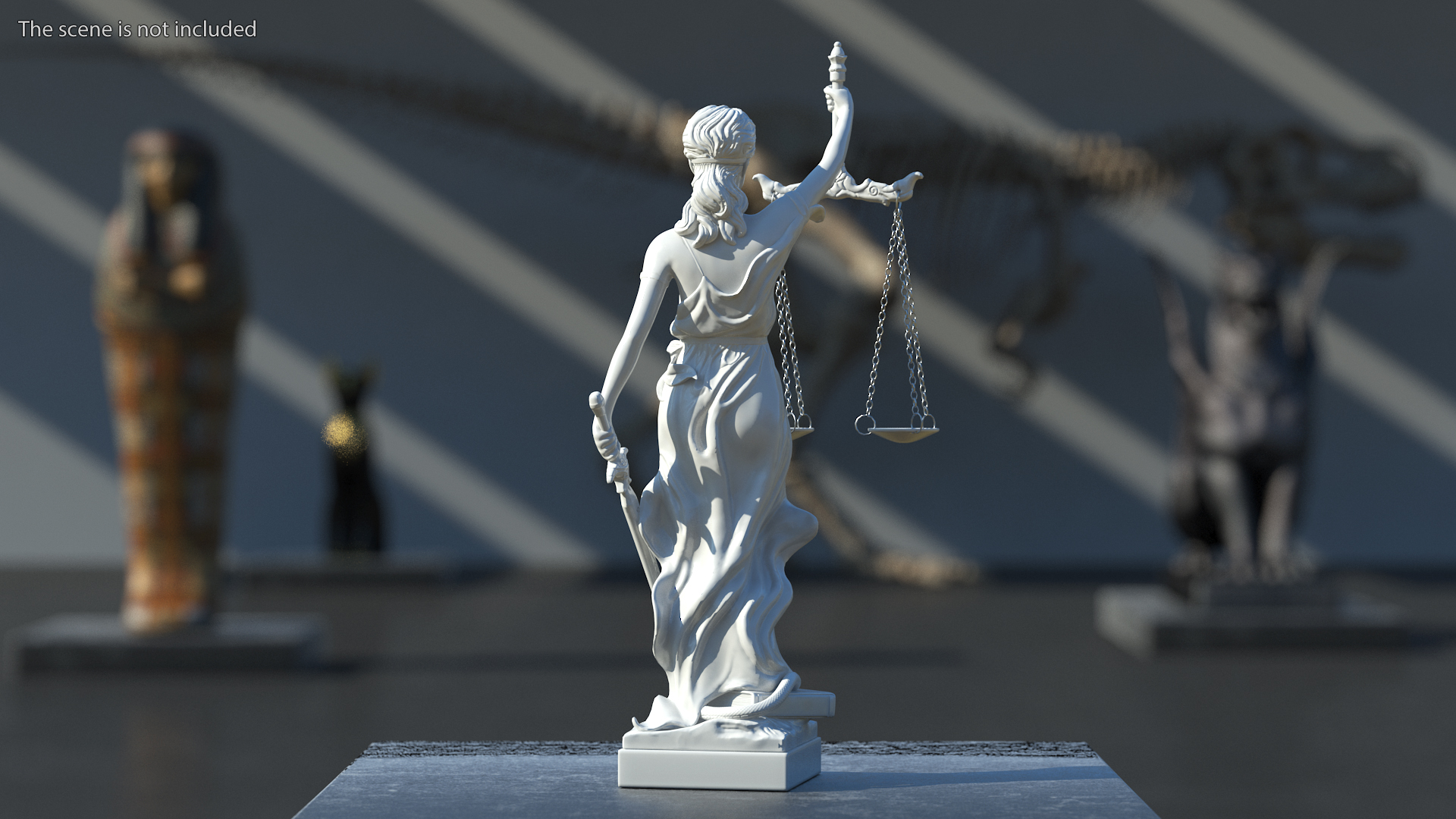 3D model Statue Justice Themis Made of Stone