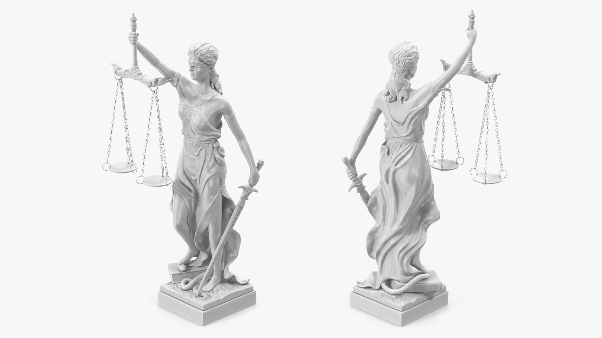 3D model Statue Justice Themis Made of Stone