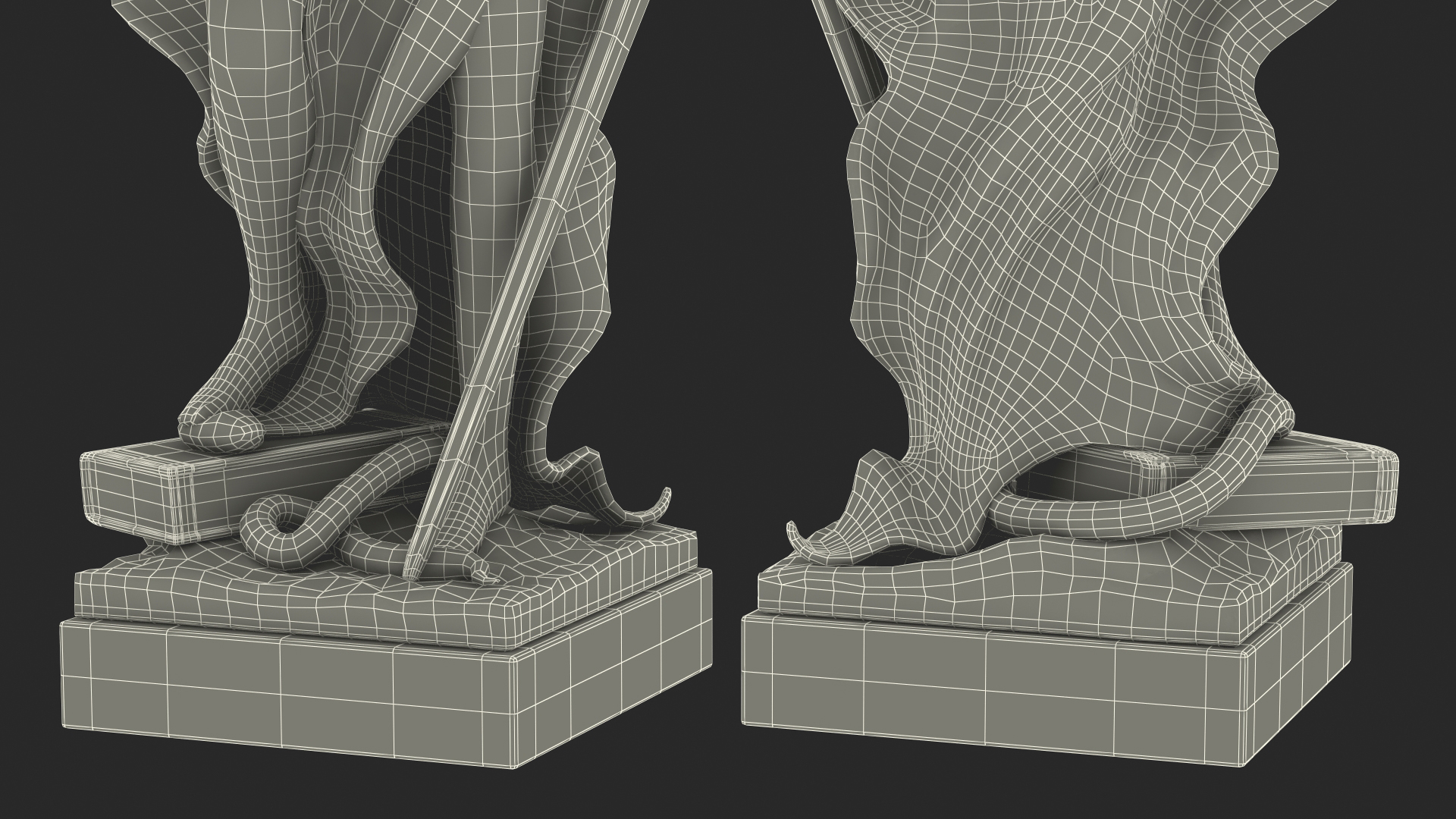 3D model Statue Justice Themis Made of Stone