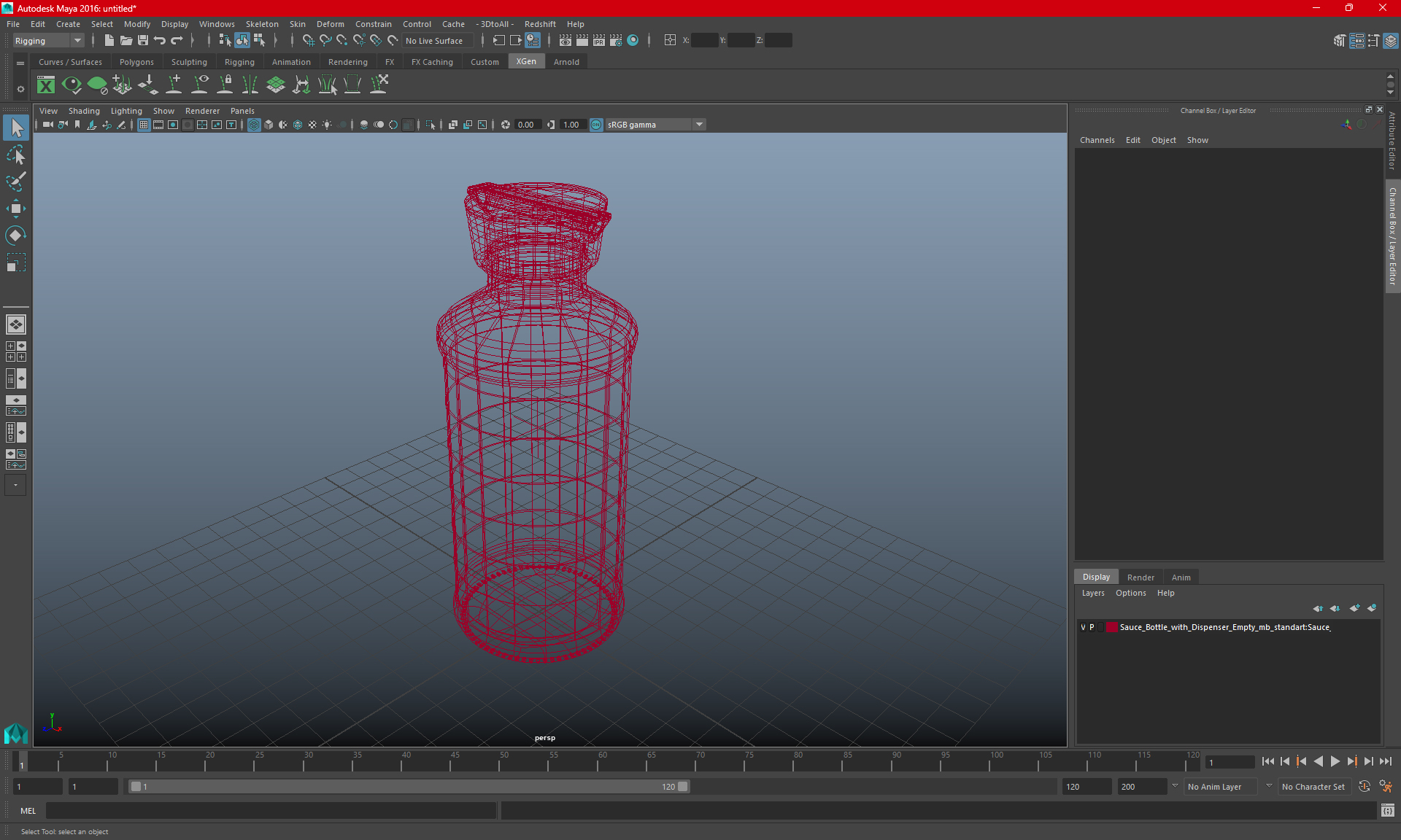 3D Sauce Bottle with Dispenser Empty model