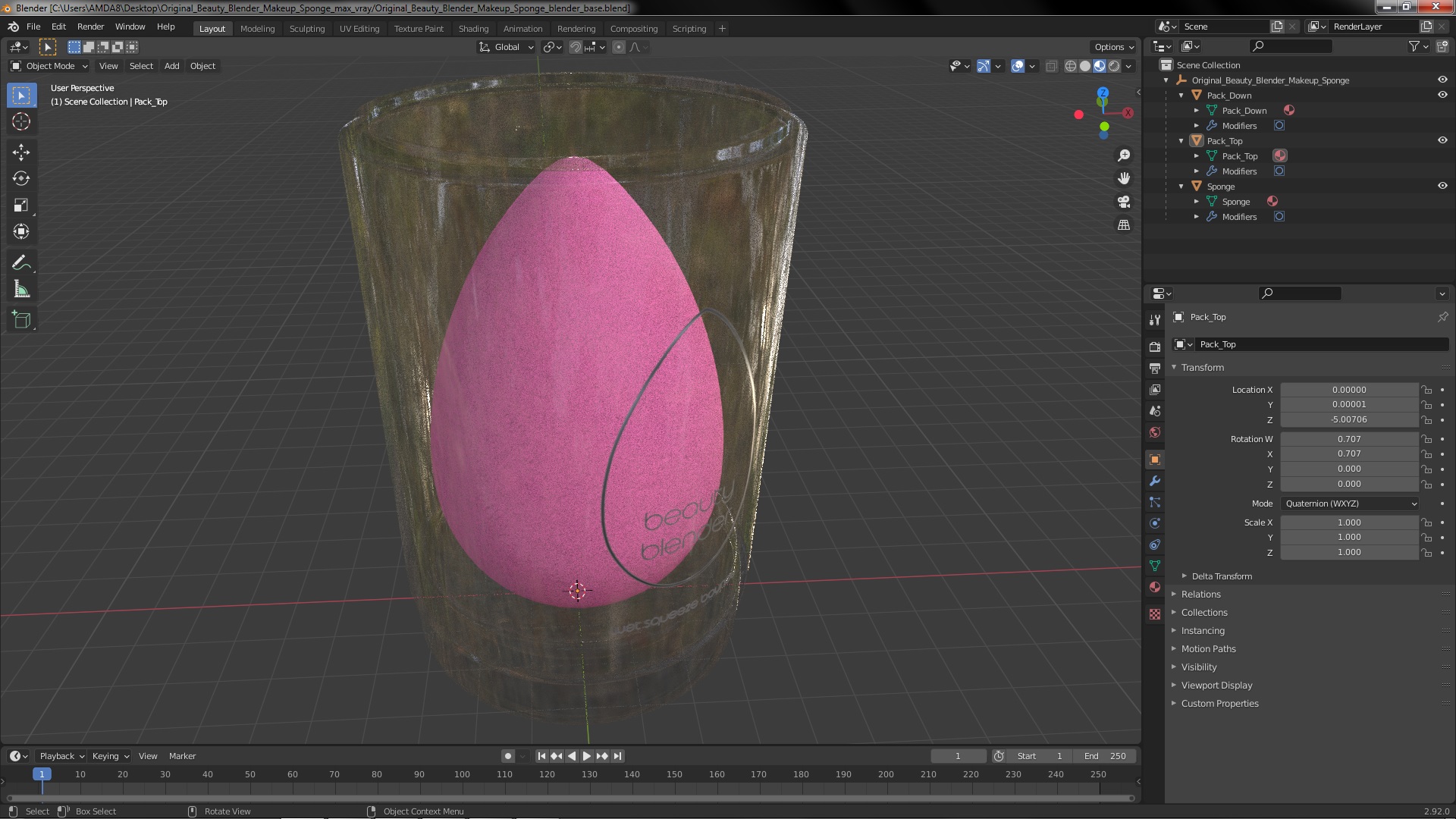 Original Beauty Blender Makeup Sponge 3D