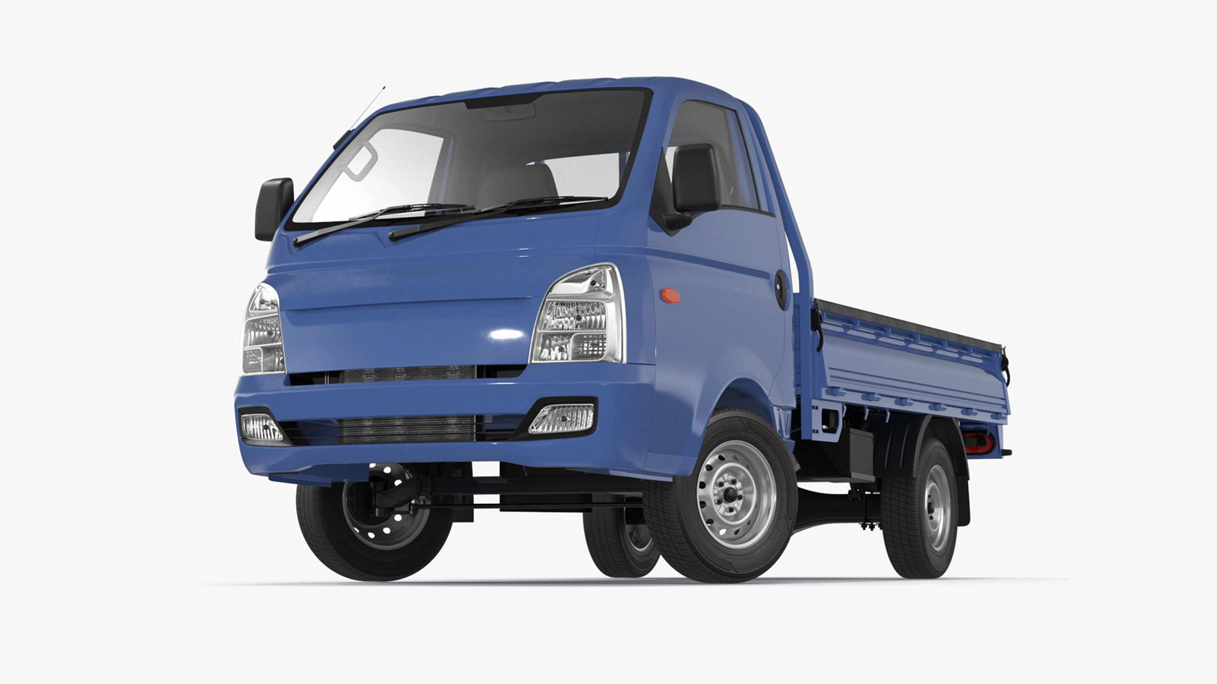 Flatbed Truck Blue Rigged for Cinema 4D 3D model