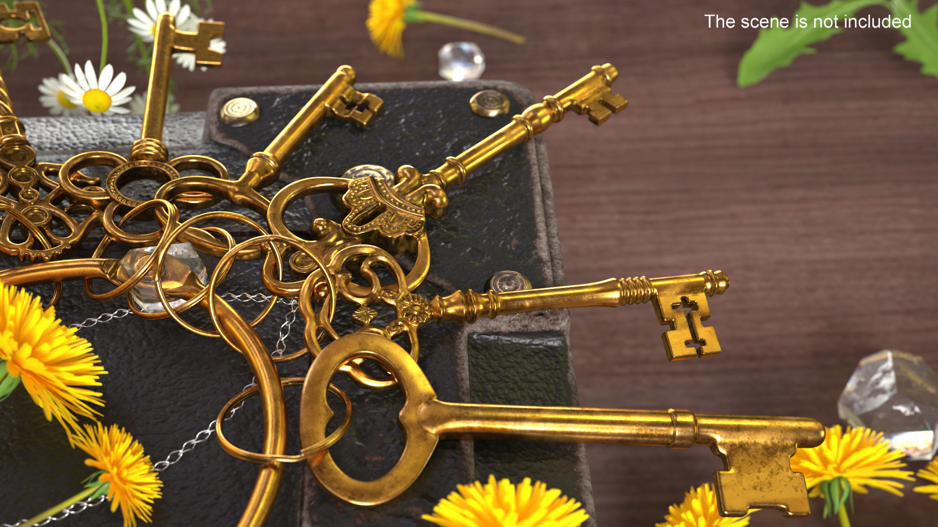 Skeleton Keys Bunch Gold 3D model