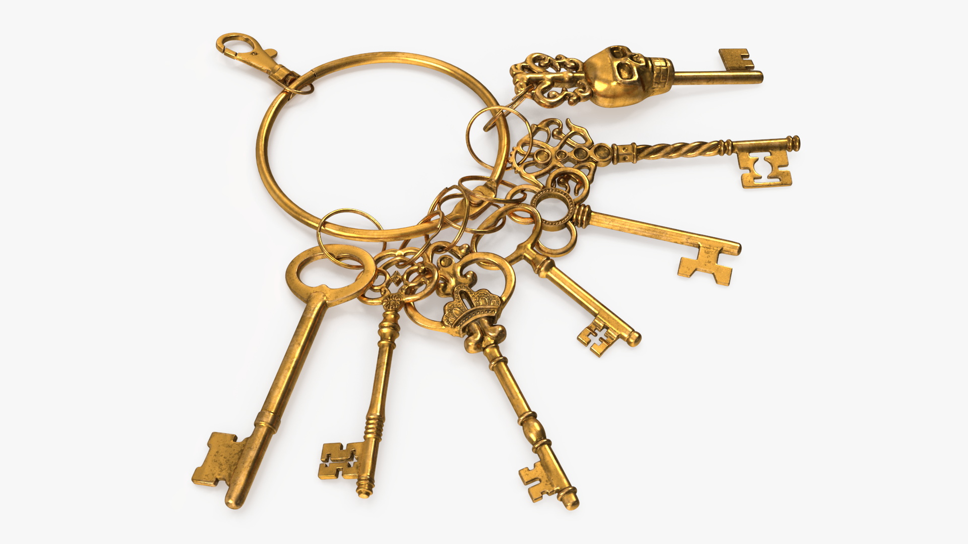Skeleton Keys Bunch Gold 3D model