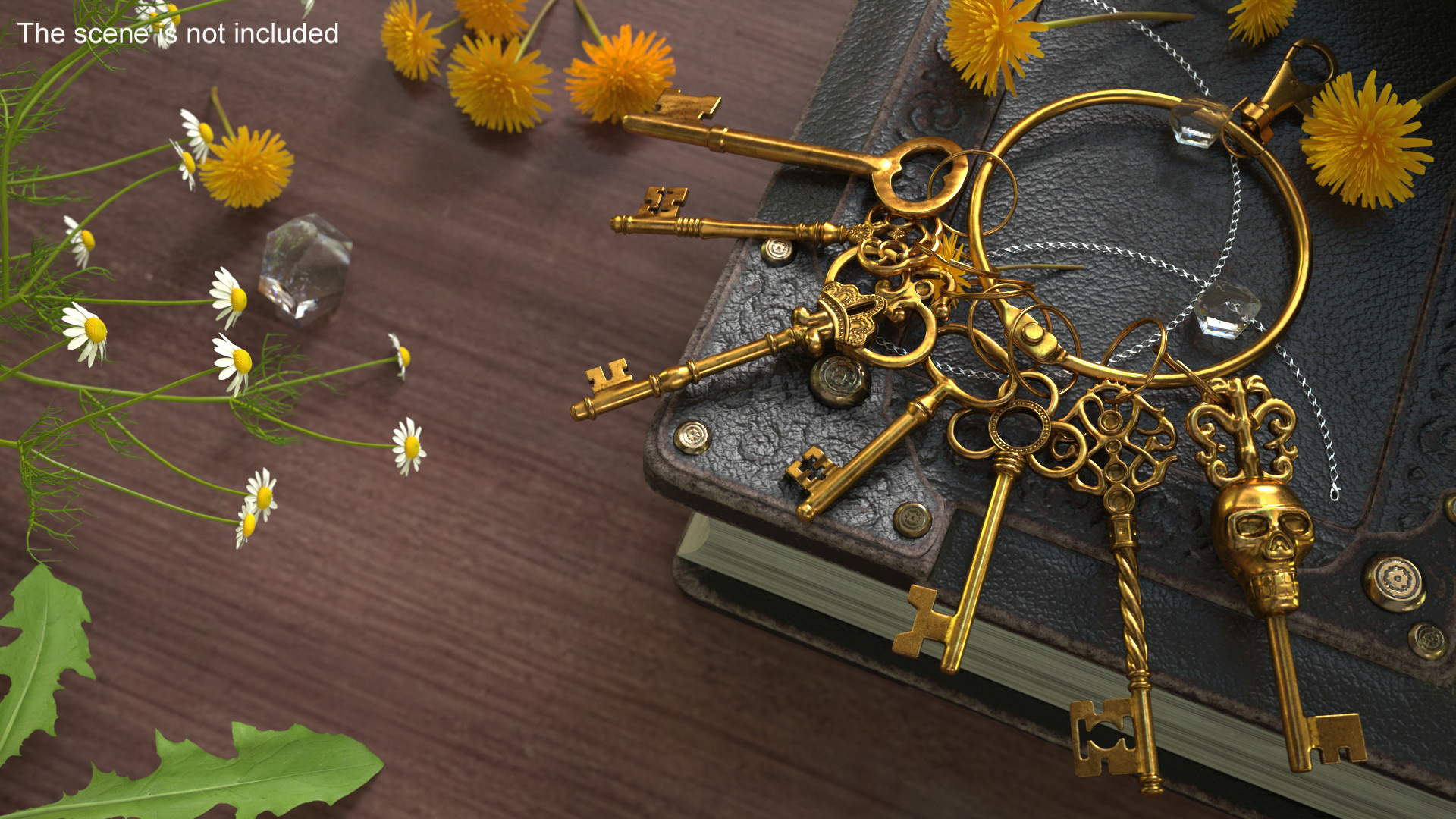 Skeleton Keys Bunch Gold 3D model