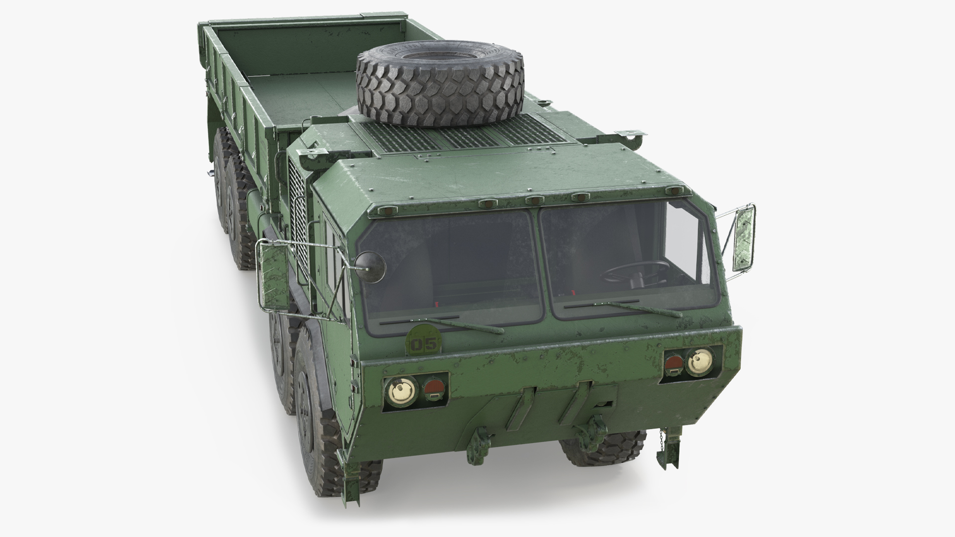 Military Cargo Truck Flatbed Green