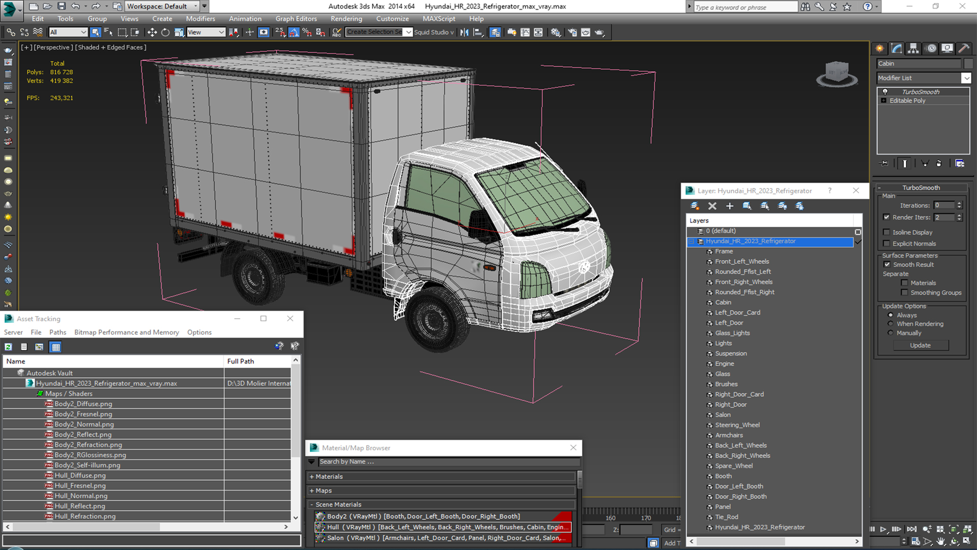 3D Hyundai HR 2023 Refrigerator model