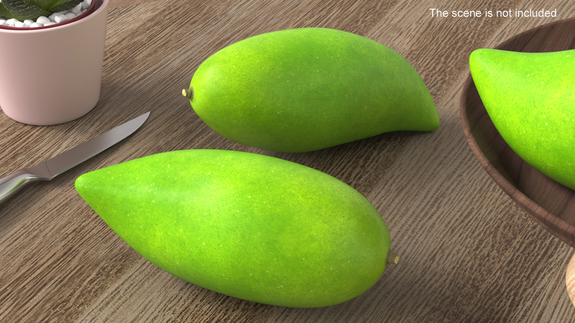 3D Long Green Mango