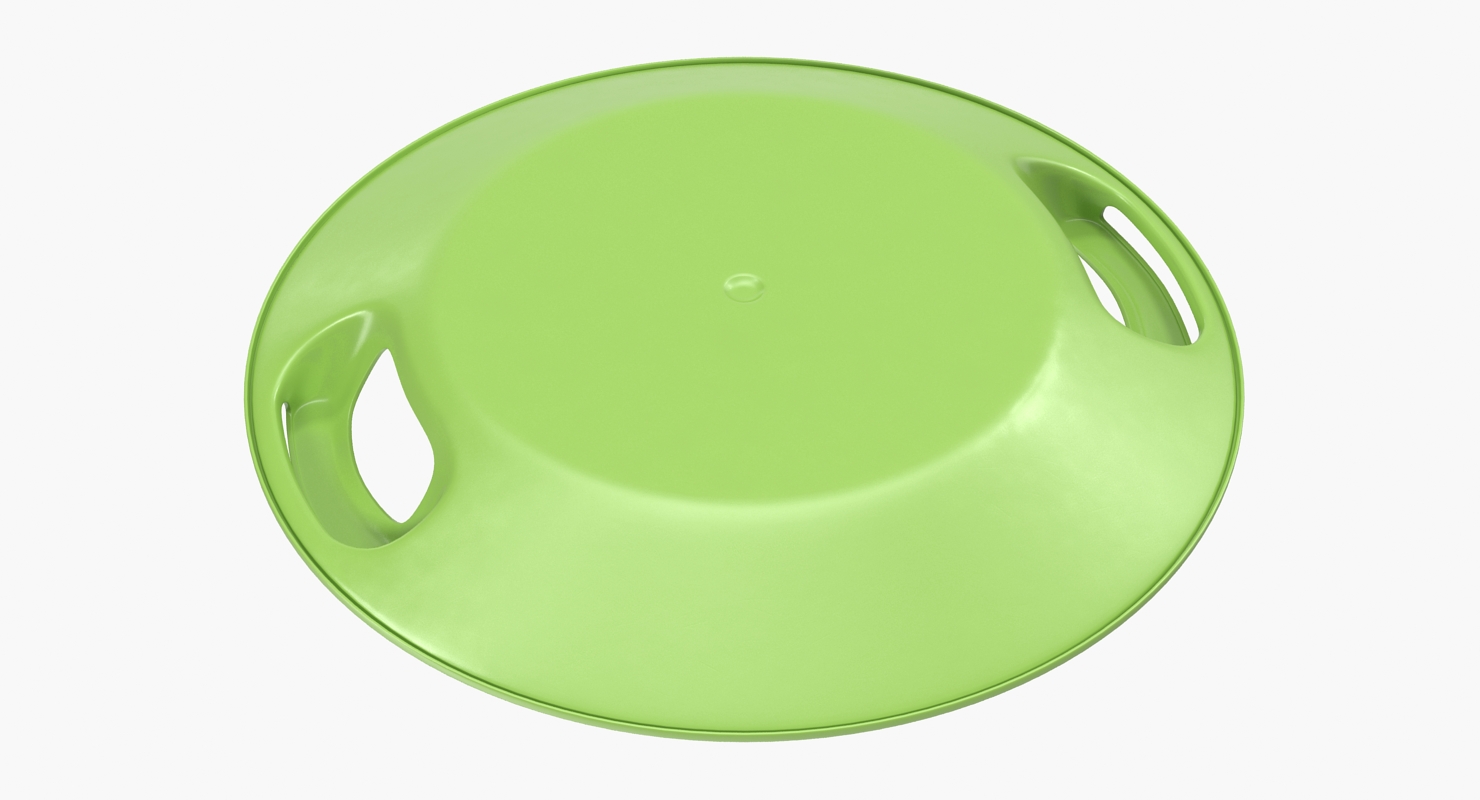 3D Sledge Sliding Dish Snow Round Green