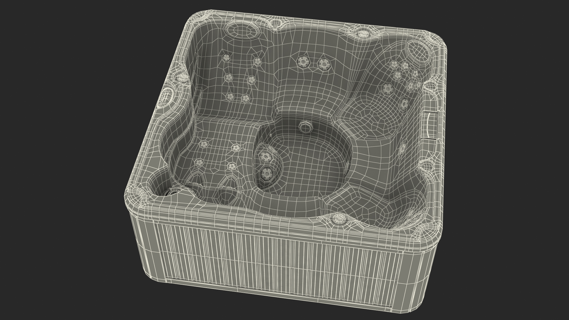 3D Hot Tub with Water model