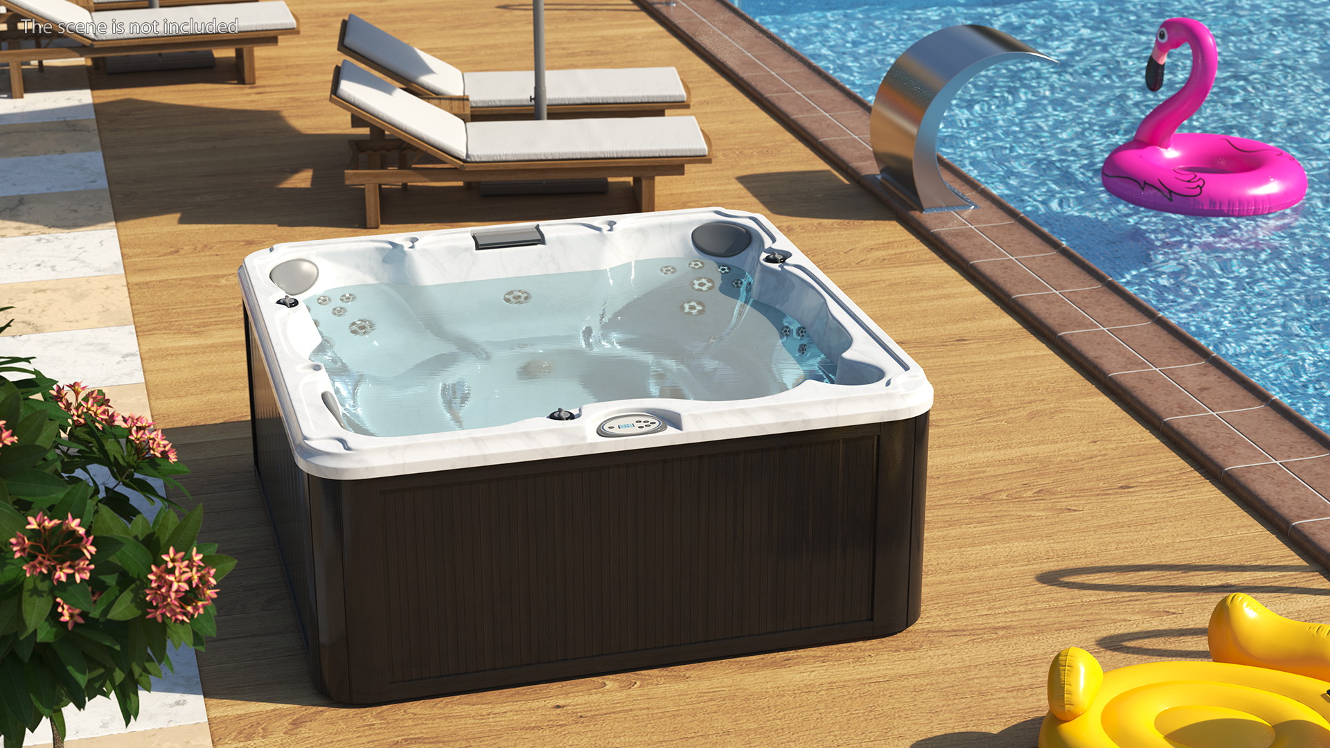 3D Hot Tub with Water model