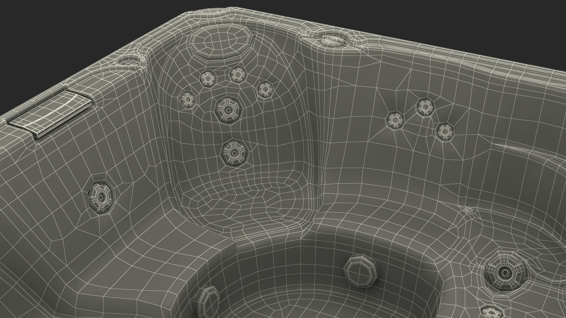 3D Hot Tub with Water model