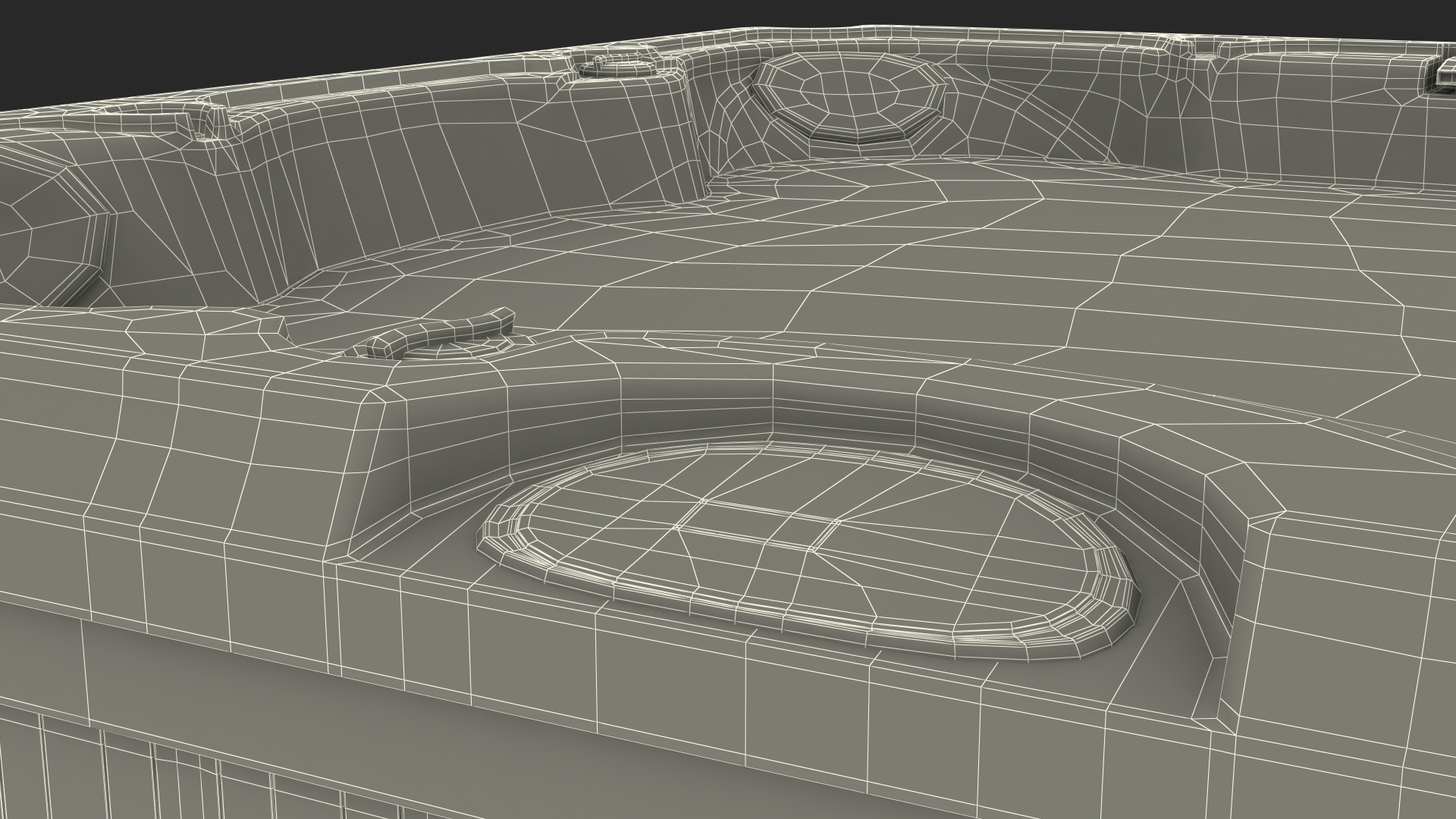 3D Hot Tub with Water model