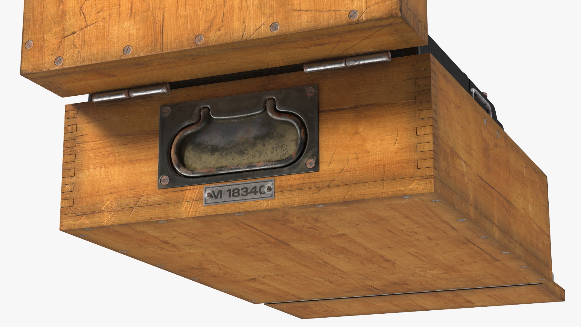 Enigma M4 Cipher Machine in Wooden Case 3D model