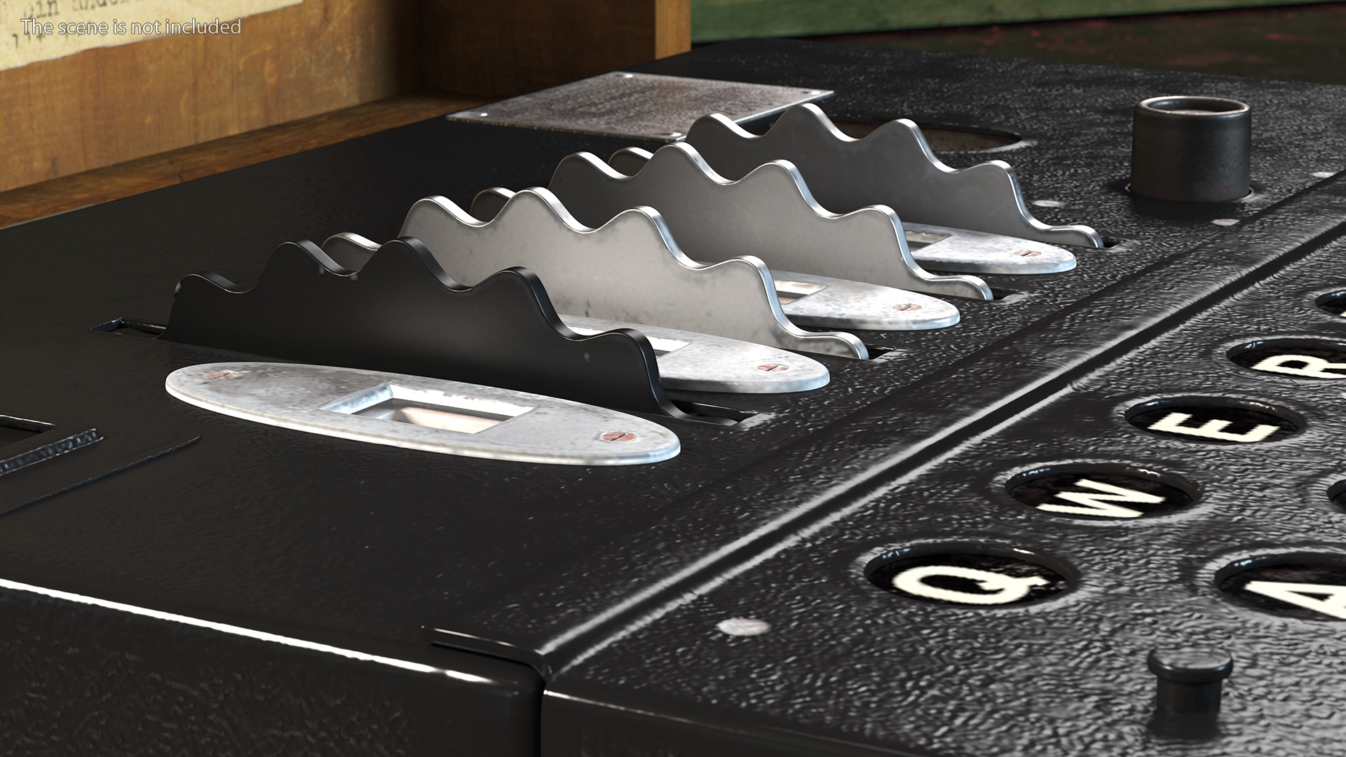Enigma M4 Cipher Machine in Wooden Case 3D model