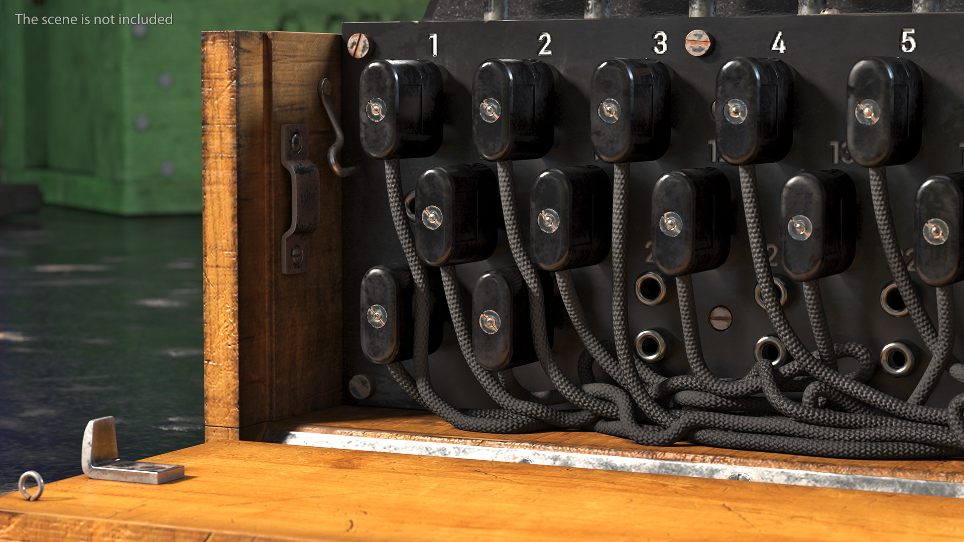 Enigma M4 Cipher Machine in Wooden Case 3D model