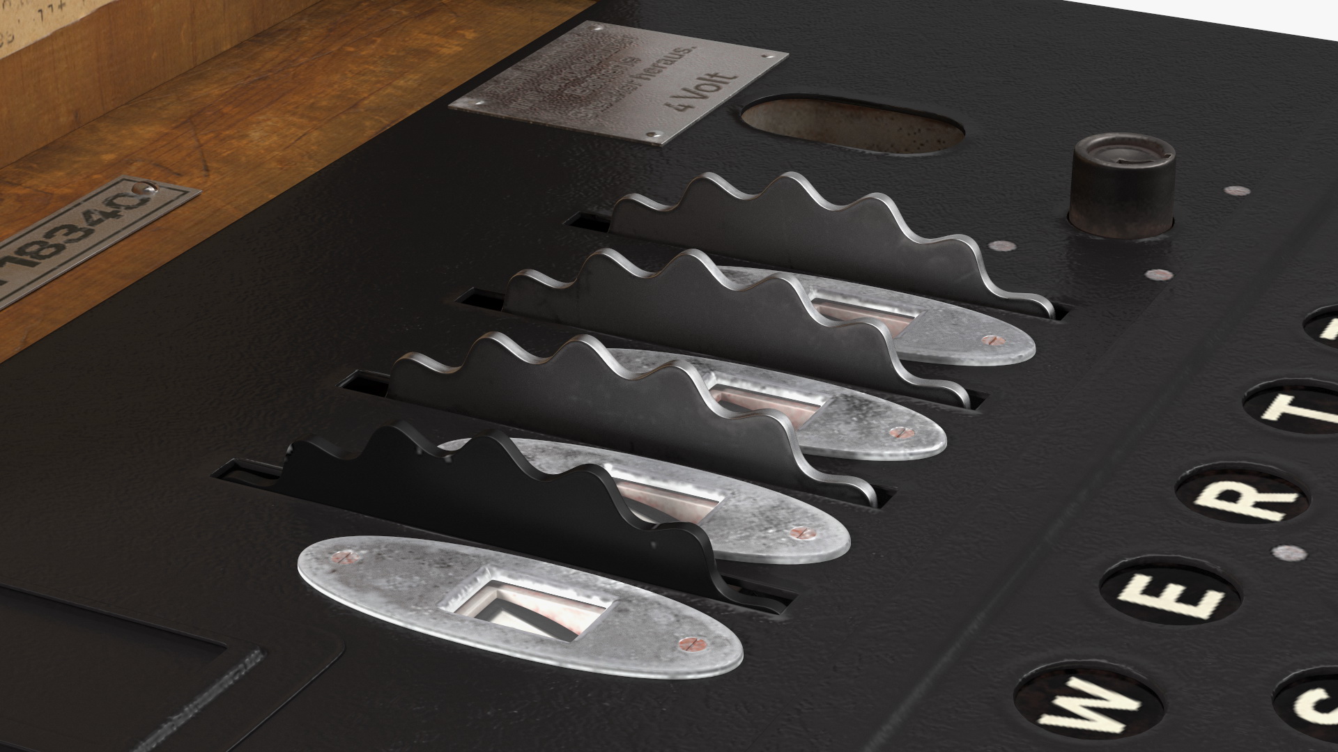 Enigma M4 Cipher Machine in Wooden Case 3D model