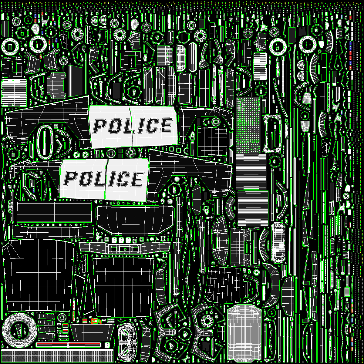 3D Tesla Cybertruck Police Patrol Vehicle model