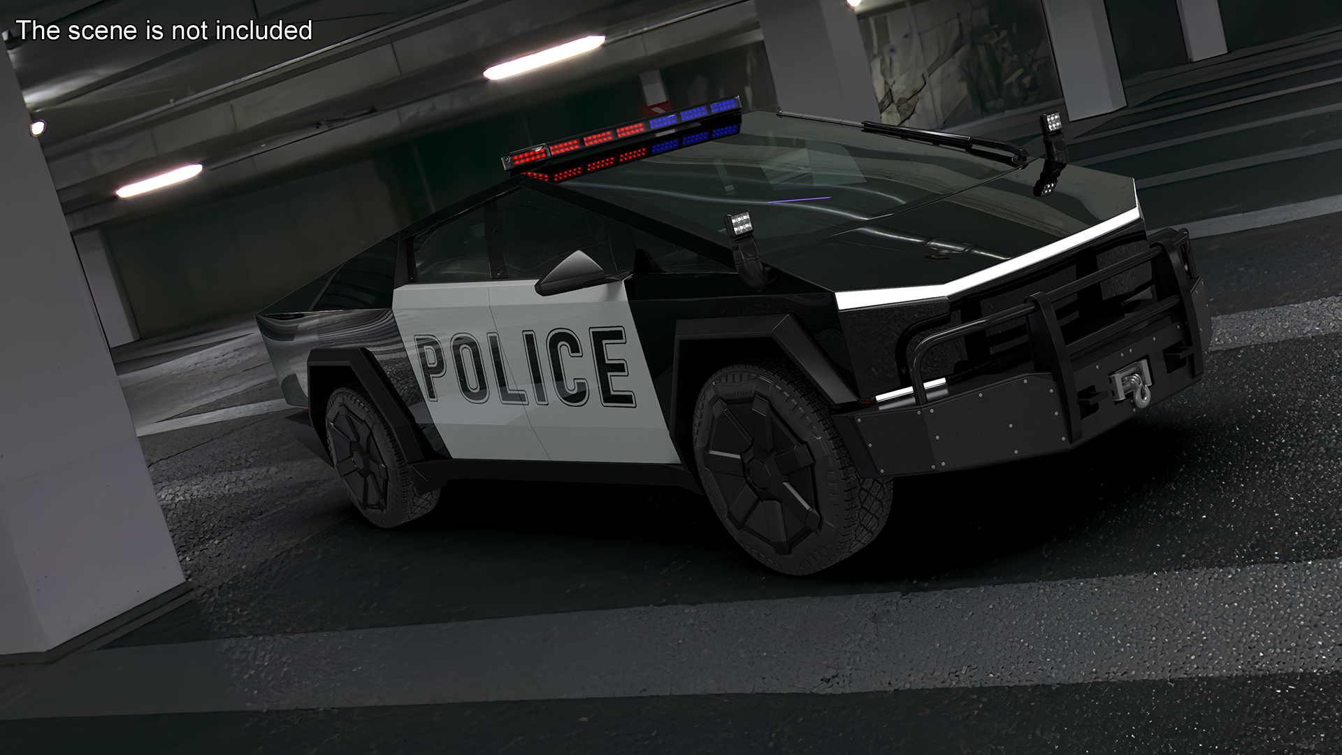 3D Tesla Cybertruck Police Patrol Vehicle model