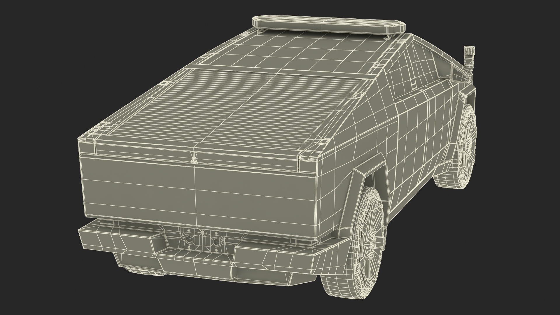 3D Tesla Cybertruck Police Patrol Vehicle model
