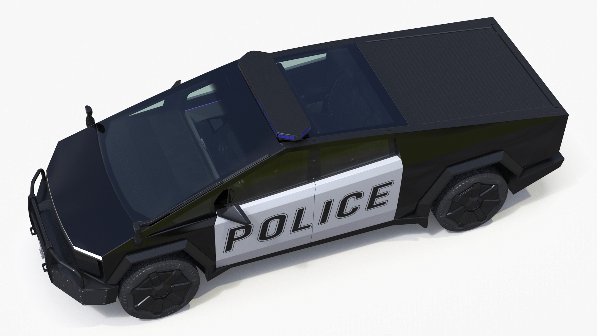 3D Tesla Cybertruck Police Patrol Vehicle model