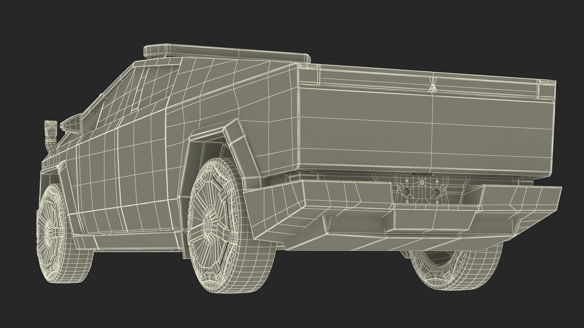 3D Tesla Cybertruck Police Patrol Vehicle model