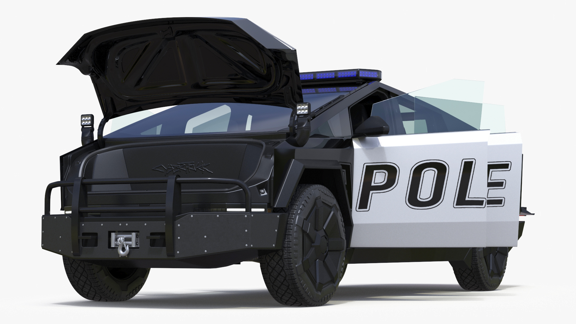 3D Tesla Cybertruck Police Patrol Vehicle model