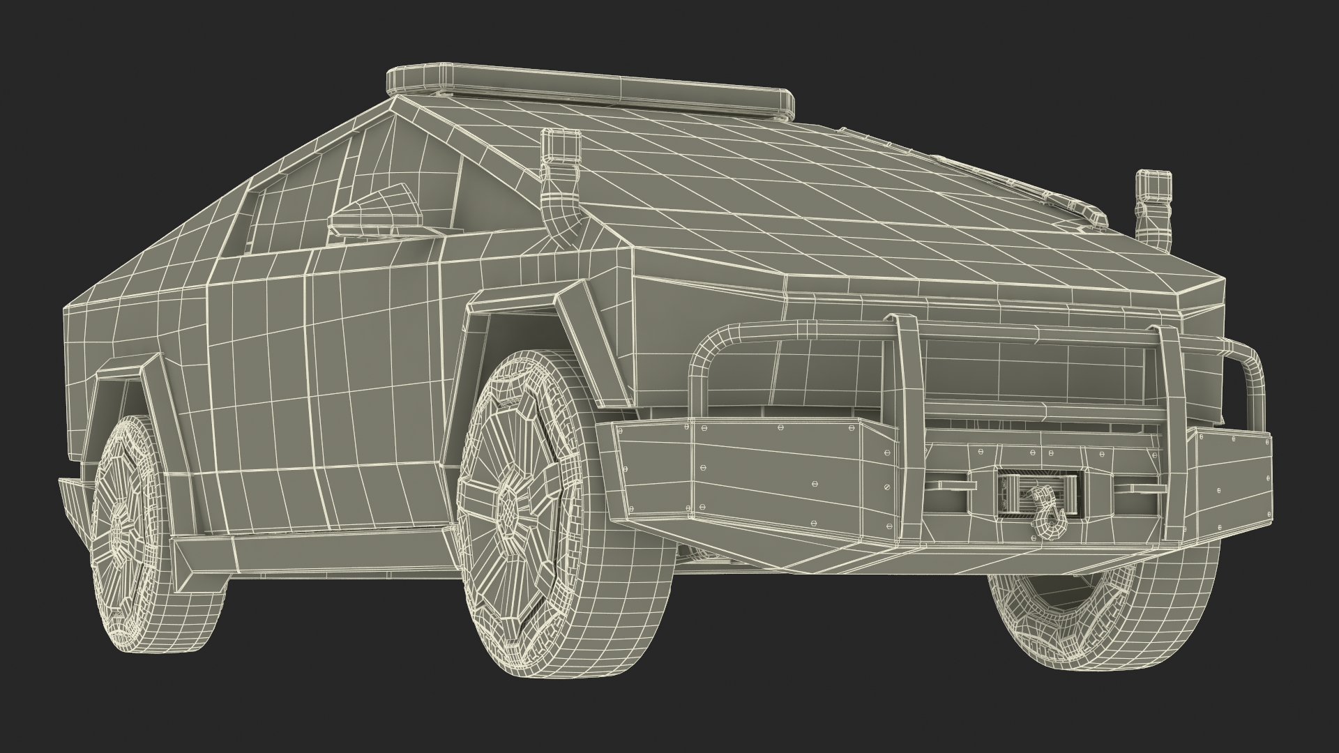 3D Tesla Cybertruck Police Patrol Vehicle model
