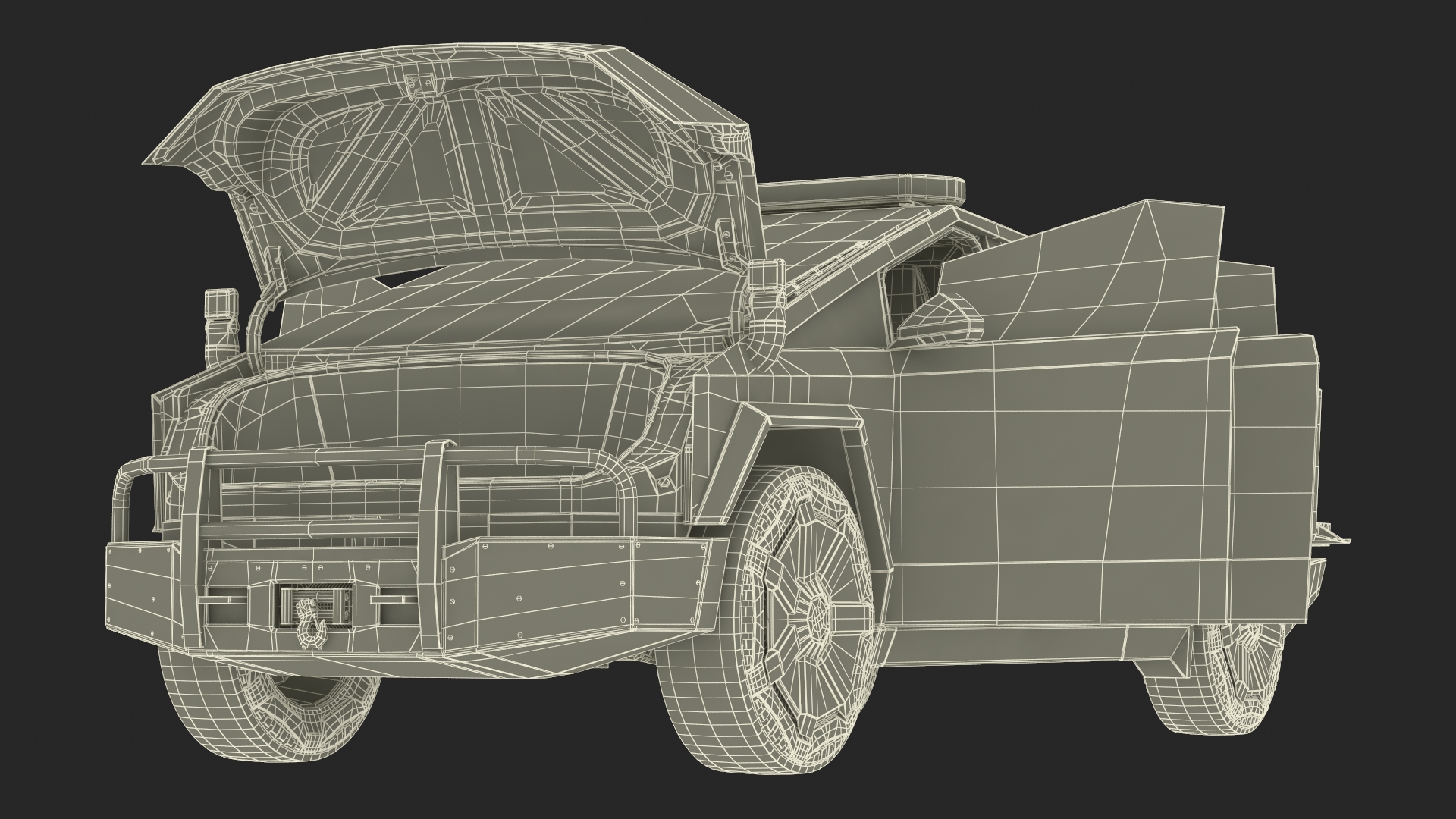 3D Tesla Cybertruck Police Patrol Vehicle model