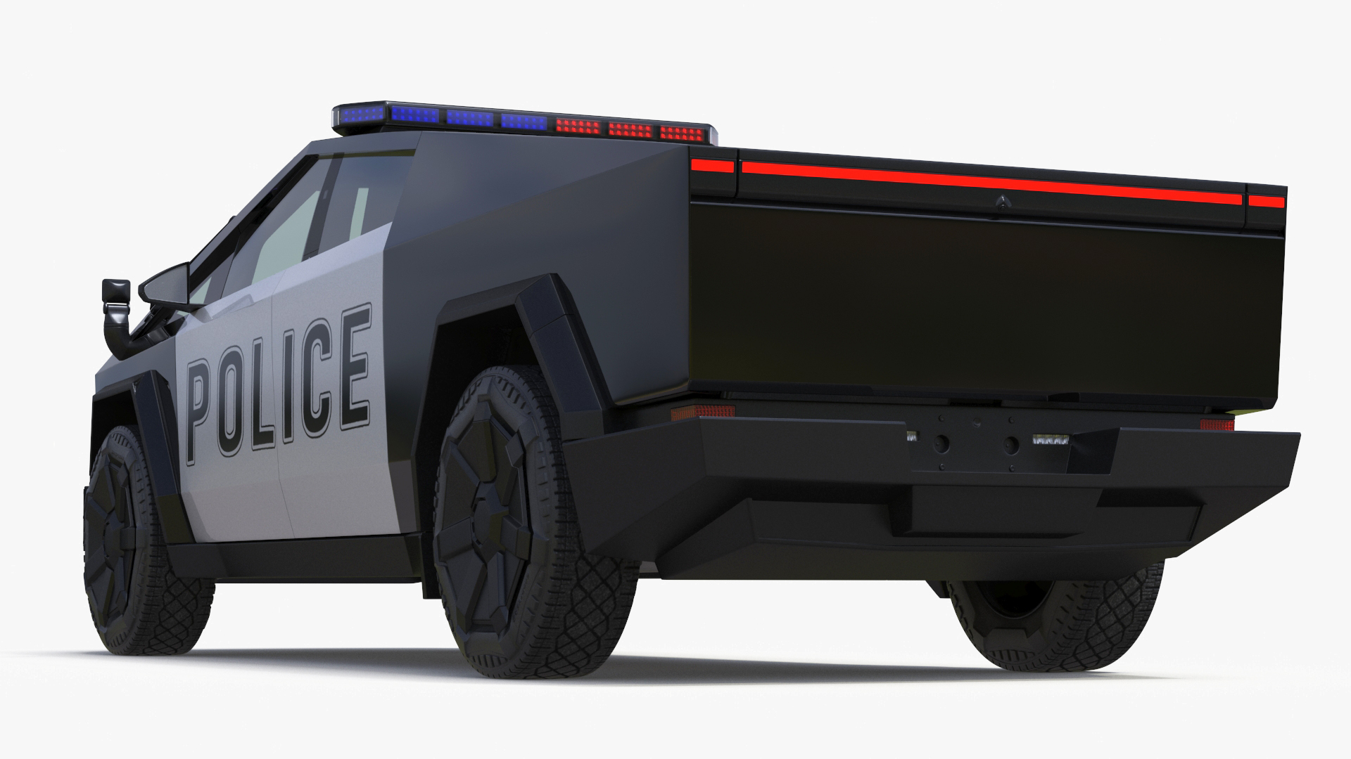 3D Tesla Cybertruck Police Patrol Vehicle model