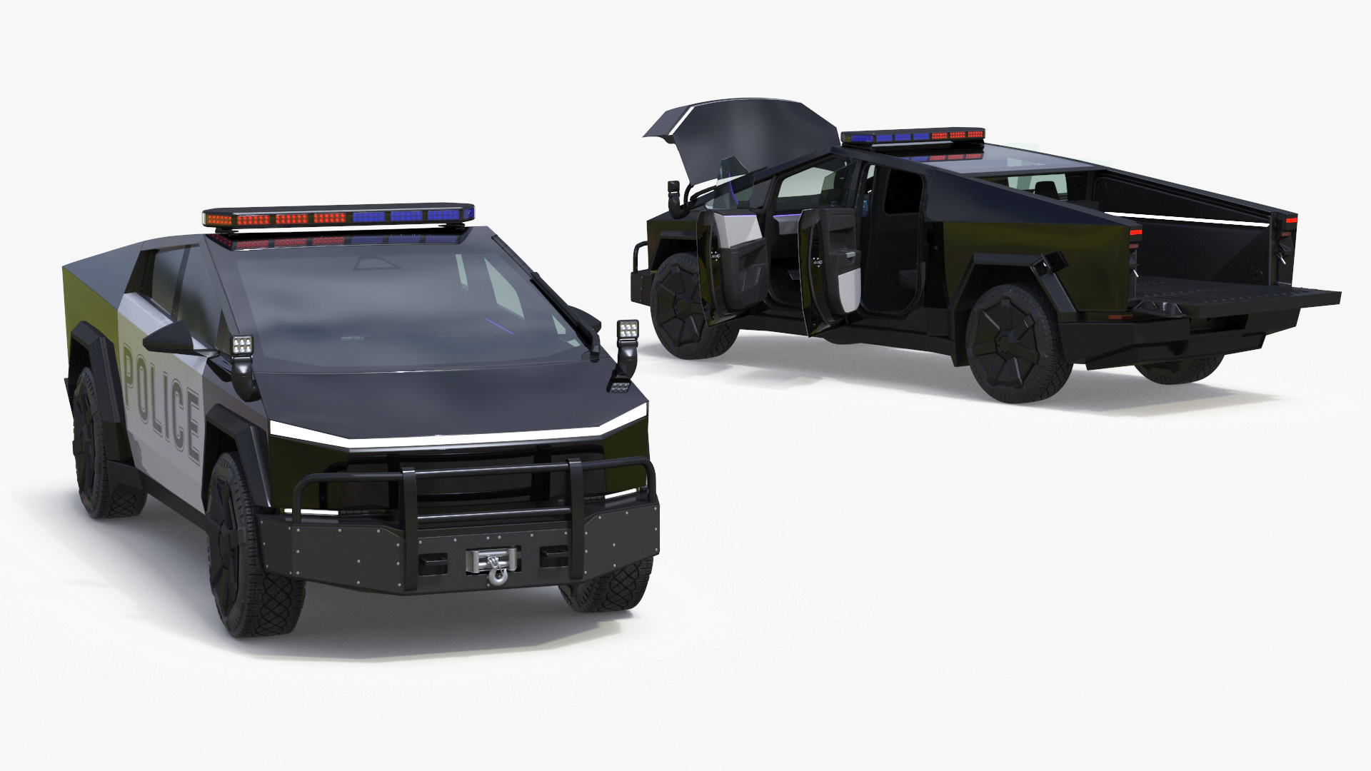 3D Tesla Cybertruck Police Patrol Vehicle model