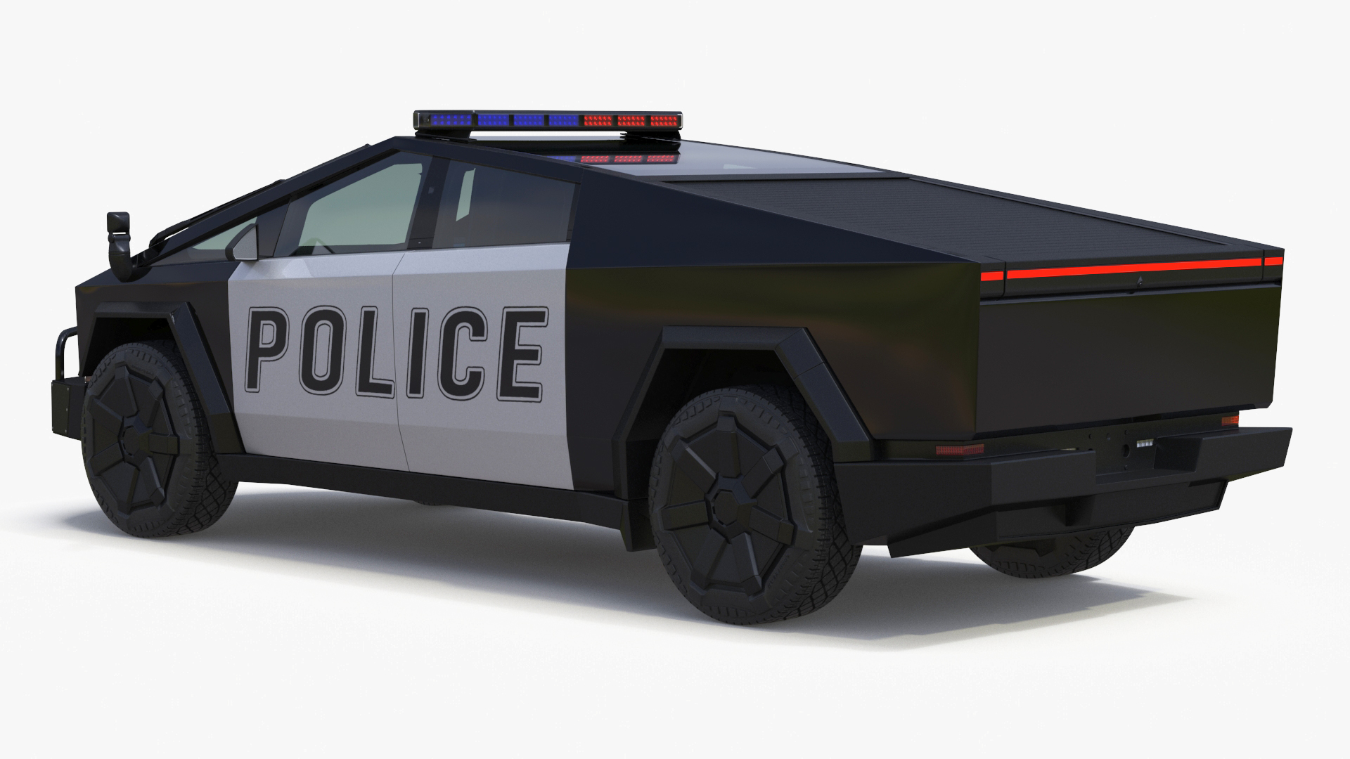 3D Tesla Cybertruck Police Patrol Vehicle model