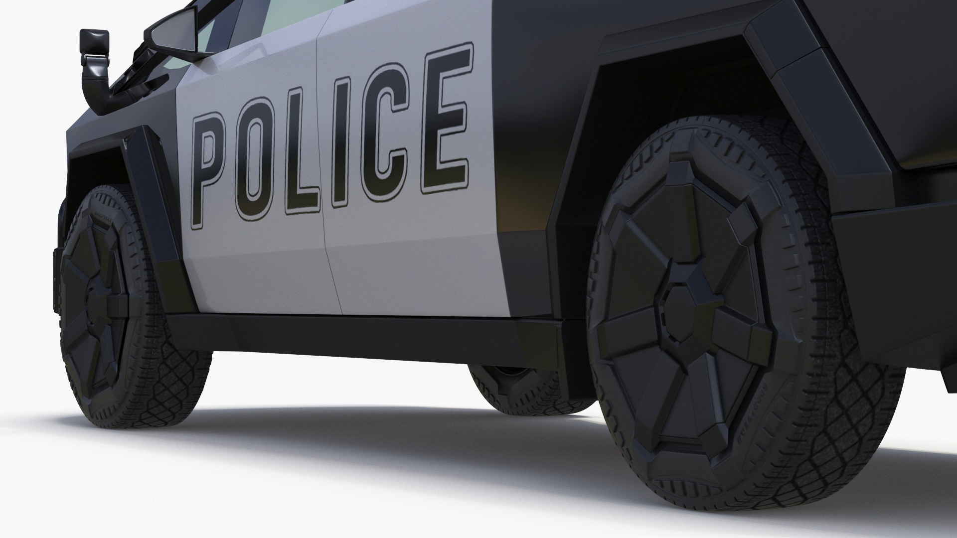 3D Tesla Cybertruck Police Patrol Vehicle model