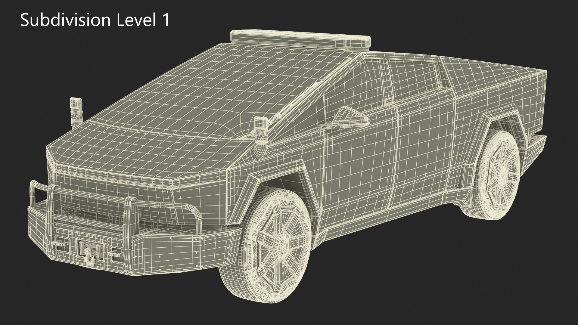 3D Tesla Cybertruck Police Patrol Vehicle model