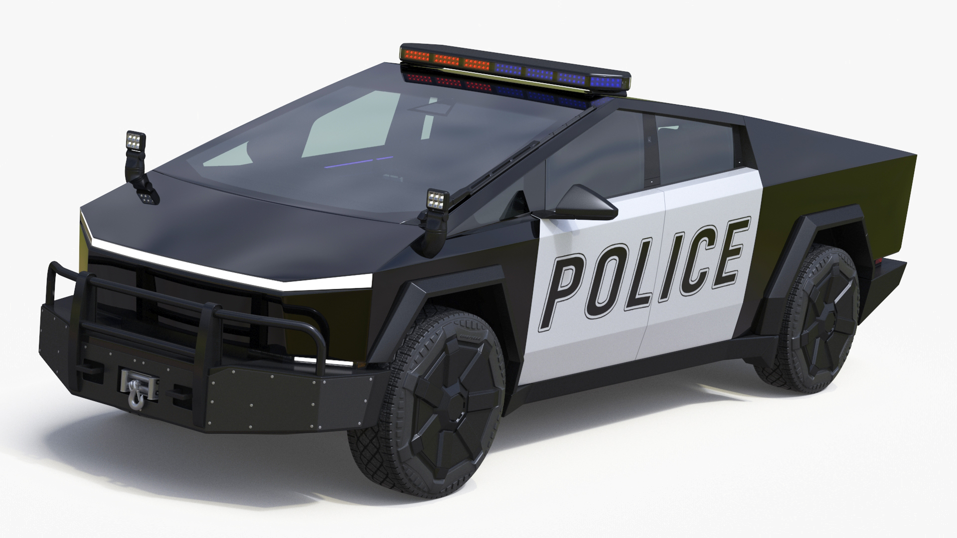 3D Tesla Cybertruck Police Patrol Vehicle model