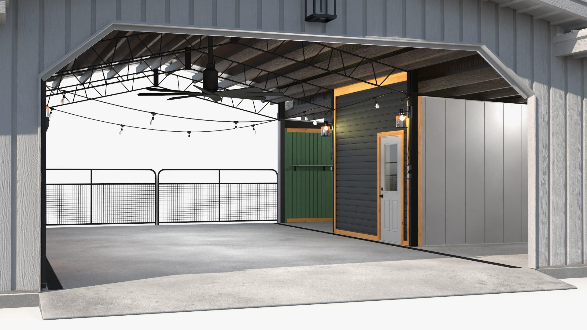3D Stable Building White