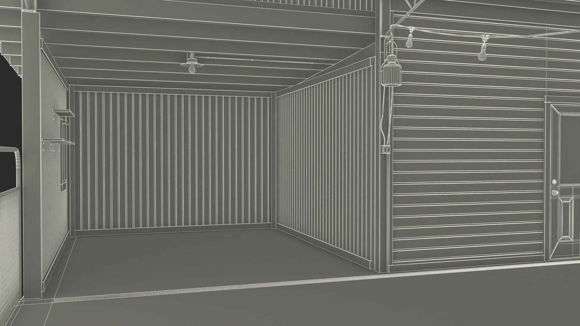 3D Stable Building White