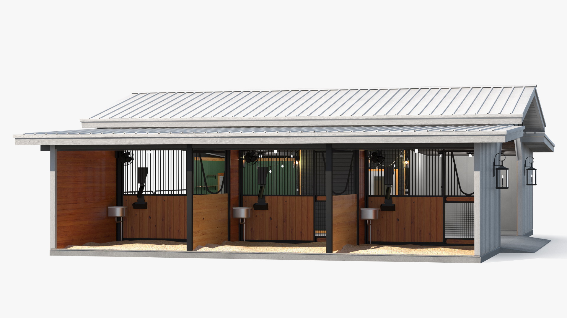 3D Stable Building White