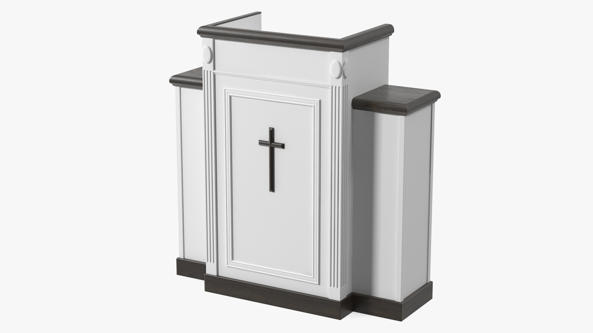 3D model White Church Podium with Cross