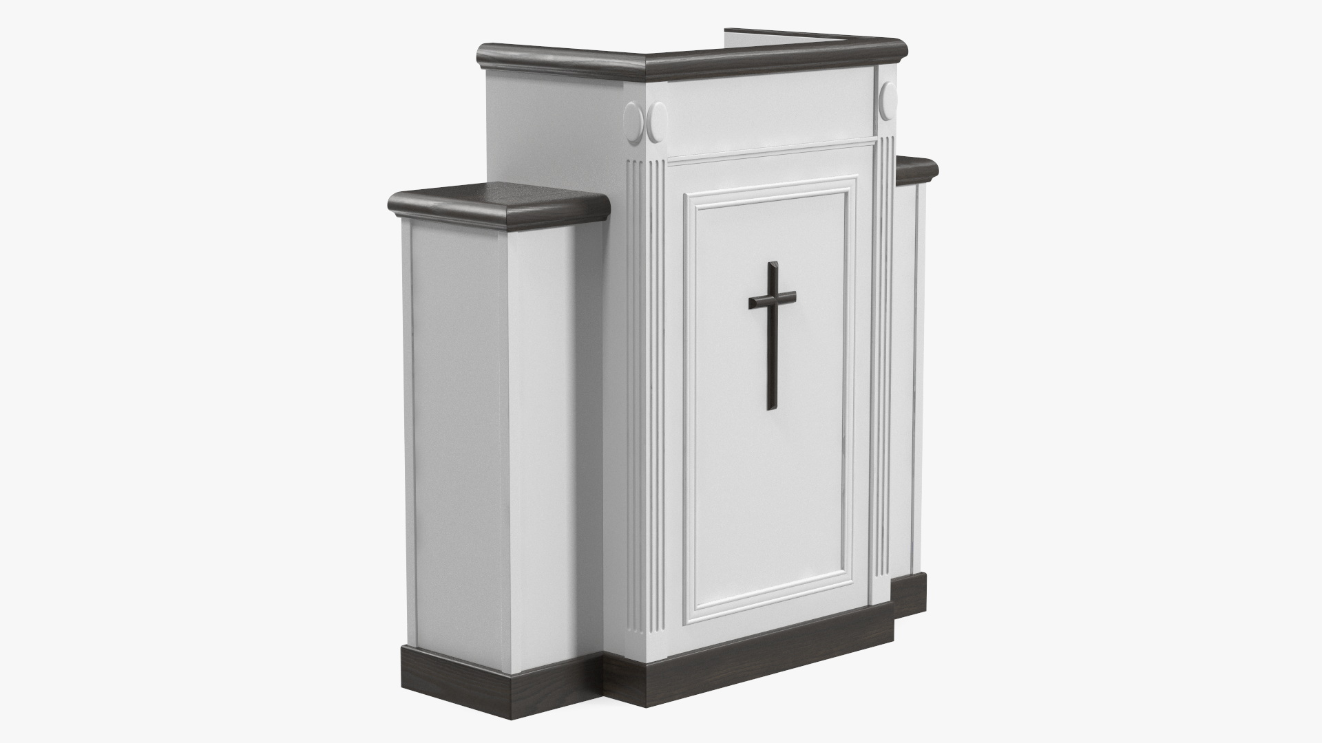 3D model White Church Podium with Cross