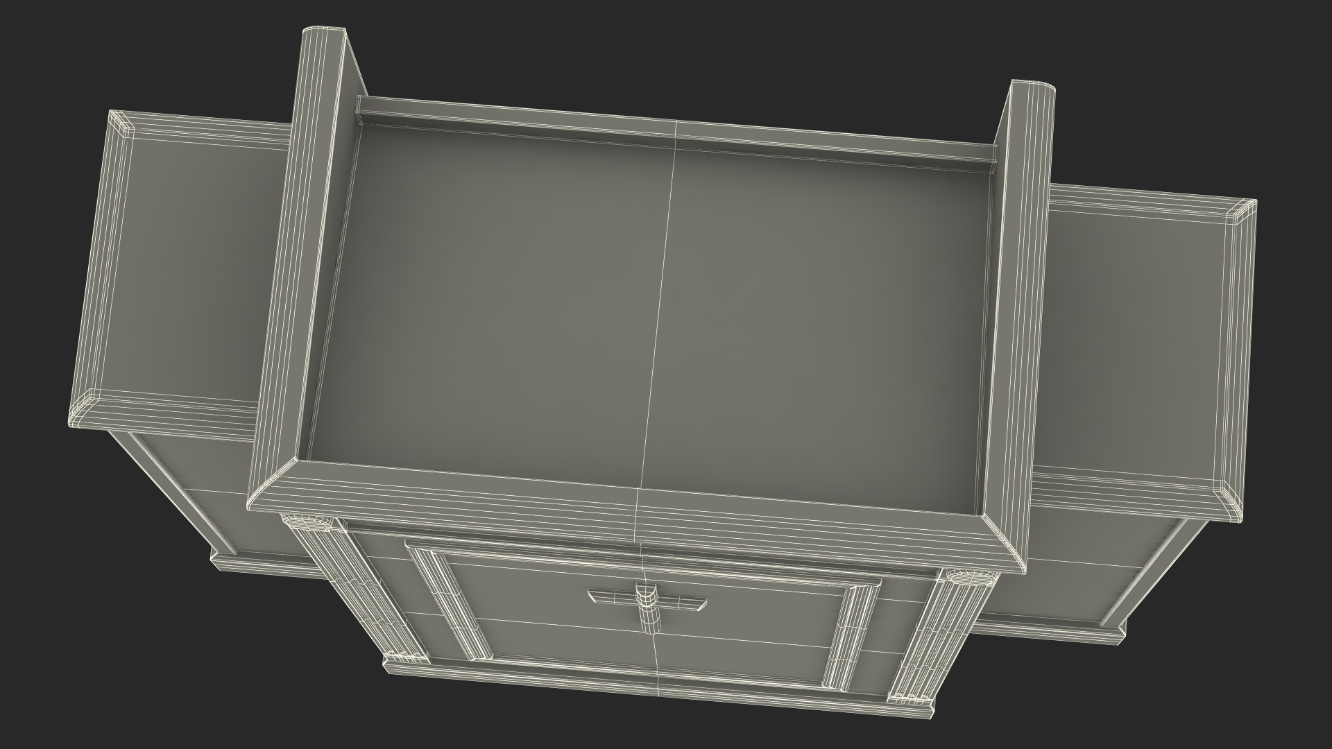 3D model White Church Podium with Cross