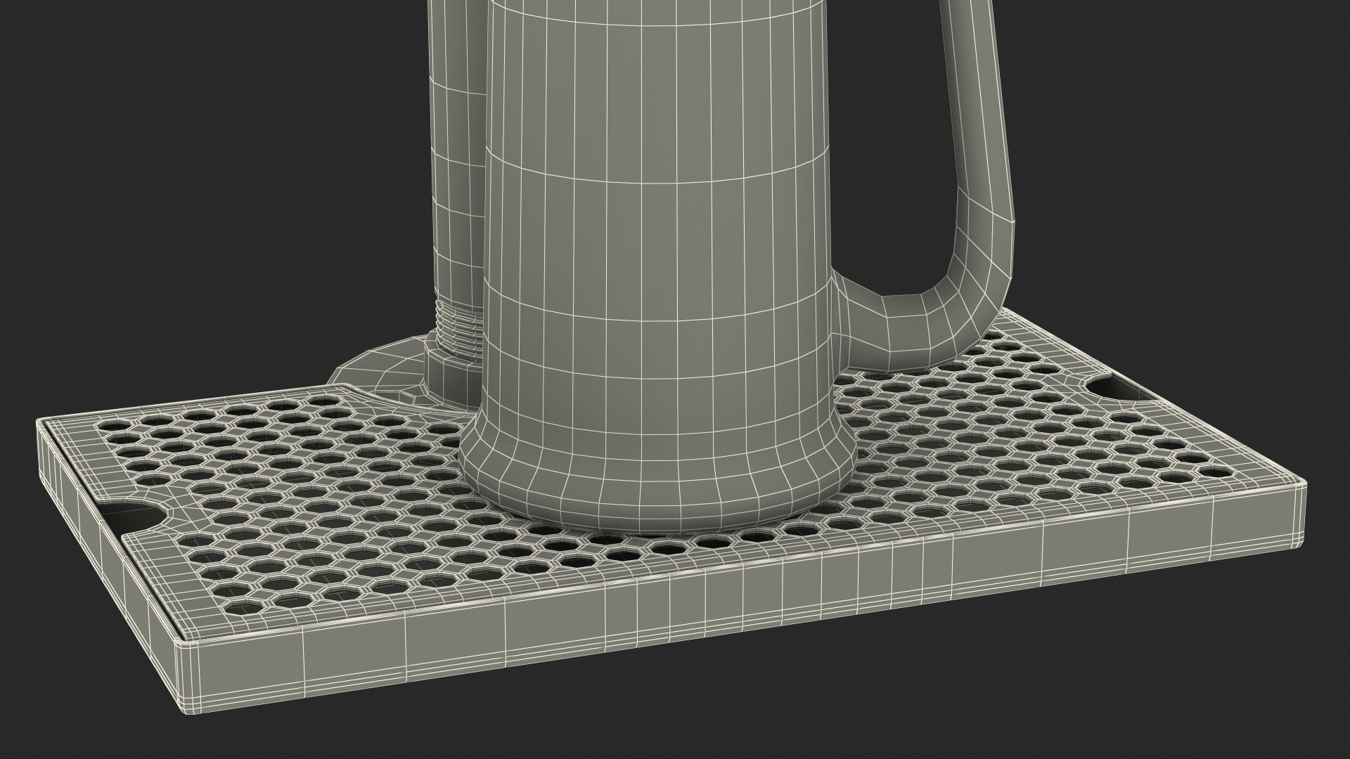 3D Black Iron Beer Tower Single Tap with Beer Mug
