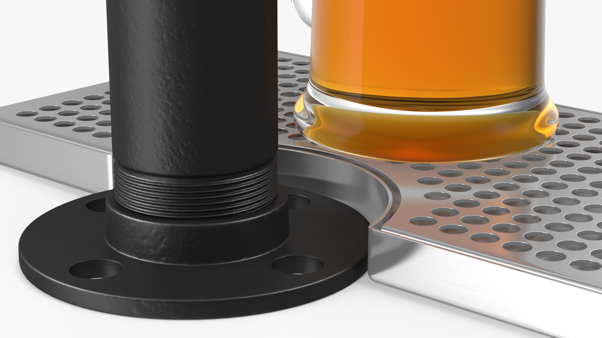 3D Black Iron Beer Tower Single Tap with Beer Mug