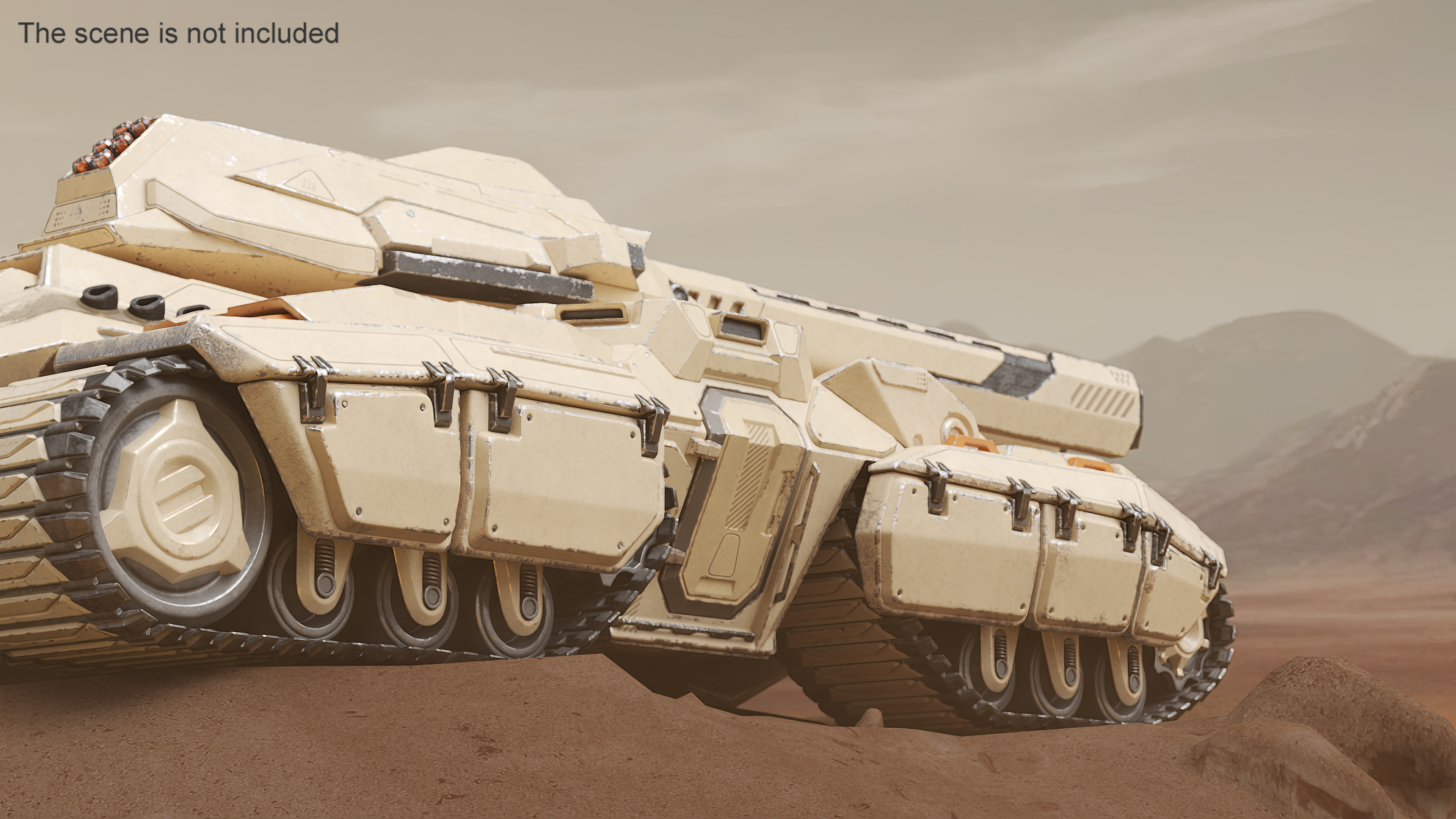 Sci Fi Artillery Battle Tank Sand Color 3D model