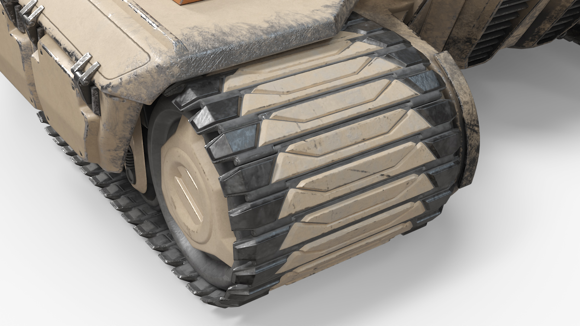 Sci Fi Artillery Battle Tank Sand Color 3D model