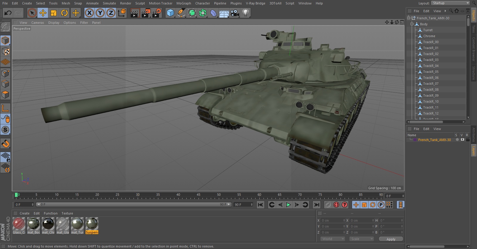 3D French AMX-30 model
