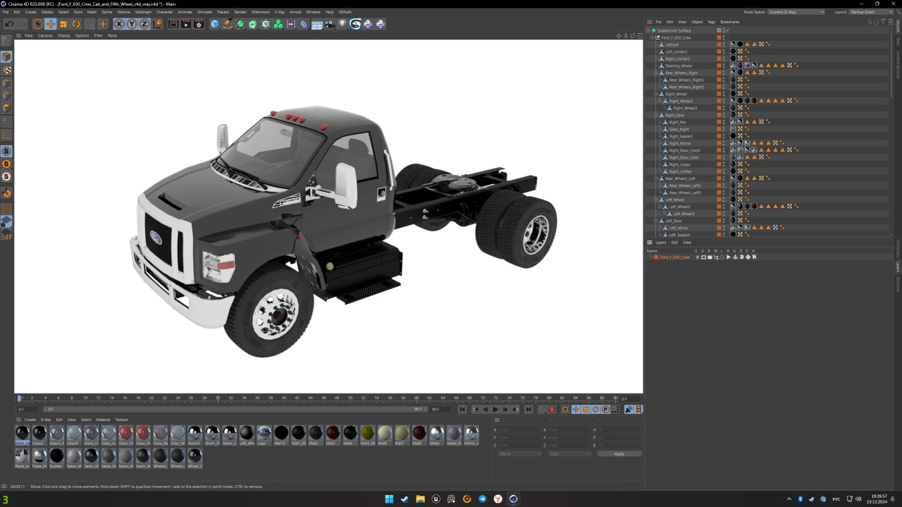 Ford F650 Crew Cab and Fifth Wheel 3D model