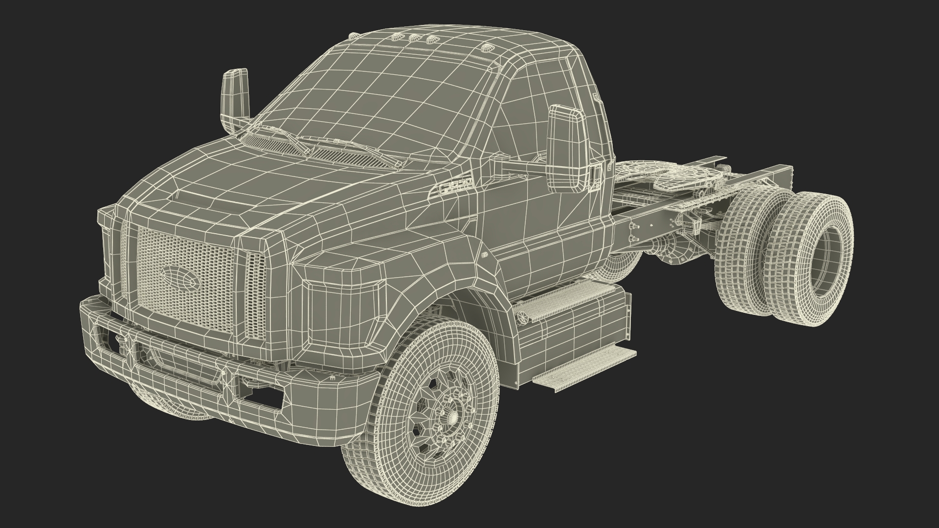 Ford F650 Crew Cab and Fifth Wheel 3D model