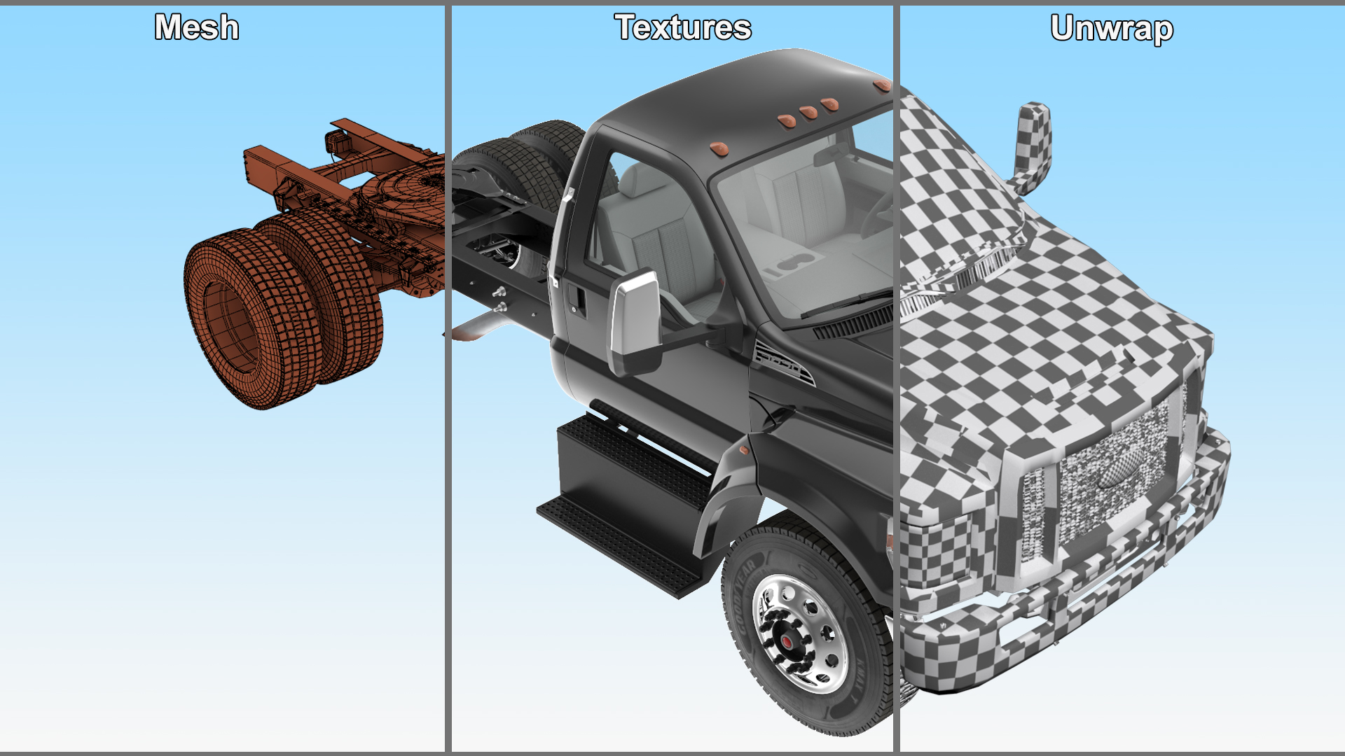 Ford F650 Crew Cab and Fifth Wheel 3D model